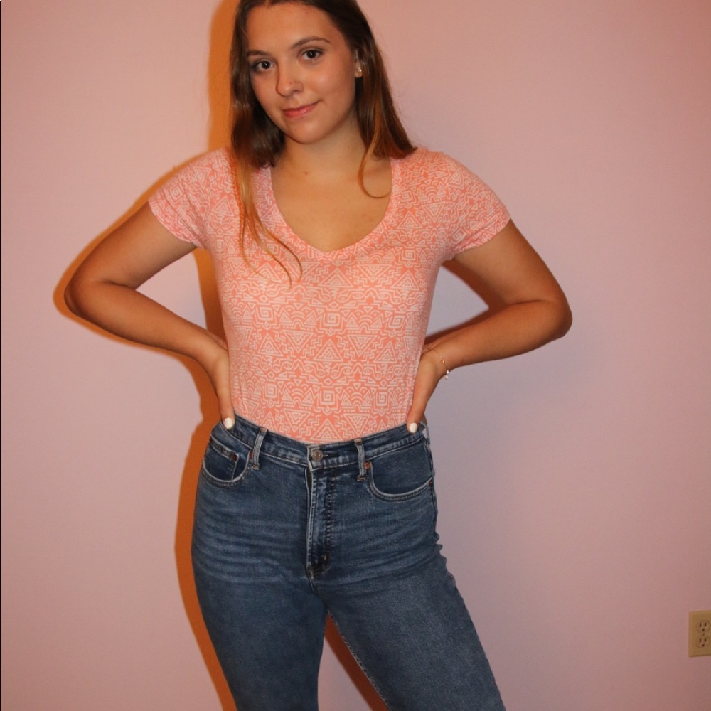 Soft Pacsun Orange V Neck Tee